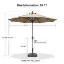 Clearance - PURPLE LEAF OPEN BOX Crank and Tilt Outdoor Patio Market Umbrella with Visible Hand Crank System