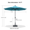 PURPLE LEAF Crank and Tilt Table Umbrella Outdoor Patio Market Umbrella with Visible Hand Crank System
