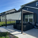 PURPLE LEAF Athena Louvered Pergola Bronze Outdoor Aluminum Pergola with Roller Blind Adjustable Gazebo for Patio Deck Garden