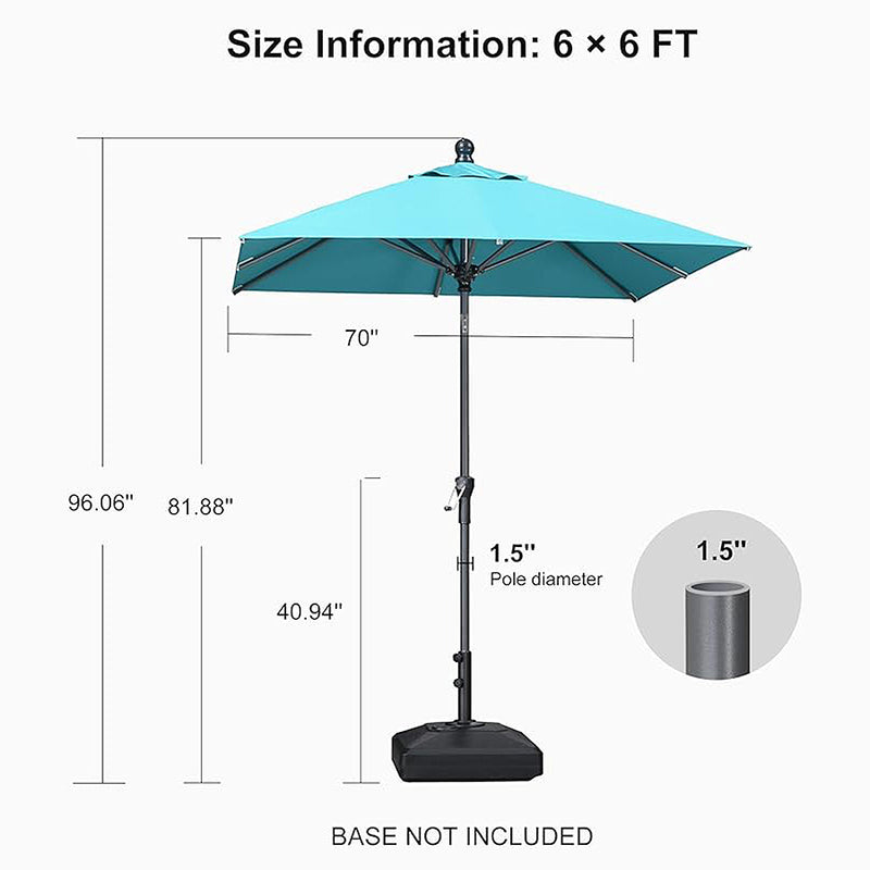 PURPLE LEAF Crank and Tilt Table Umbrella Outdoor Patio Market Umbrella with Visible Hand Crank System