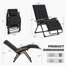PURPLE LEAF Outdoor Reclining Chair Patio Zero Gravity Chaise Lounge Folding Chair with Removable Cushion Adjustable Headrest for Lawn Camping Beach Pool