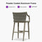 PURPLE LEAF Outdoor Bar Stool Set of 2 Aluminum Frame Bar Chair with Cushion and Back Kitchen Island Bar Stools