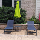 PURPLE LEAF Patio Chaise Lounge Textilene Pool with Wheels Sunbathing Chair for Outdoor, Beach, Yard, Side Table Included