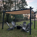 PURPLE LEAF Outdoor Retractable Pergola with Sun Shade Canopy Patio Aluminum Pergola for Garden