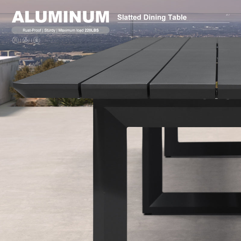 PURPLE LEAF Caesar Outdoor Dining Set Aluminum Luxury Patio Furniture Table and Chairs Set with Olifen Removable Thick Cushion and Pillow Patio Dining Sets for Garden Deck