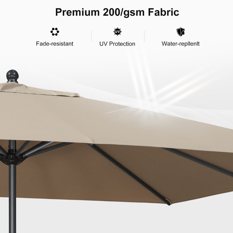 PURPLE LEAF Aluminum Patio Table Umbrella Heavy Duty Market Umbrella with Base
