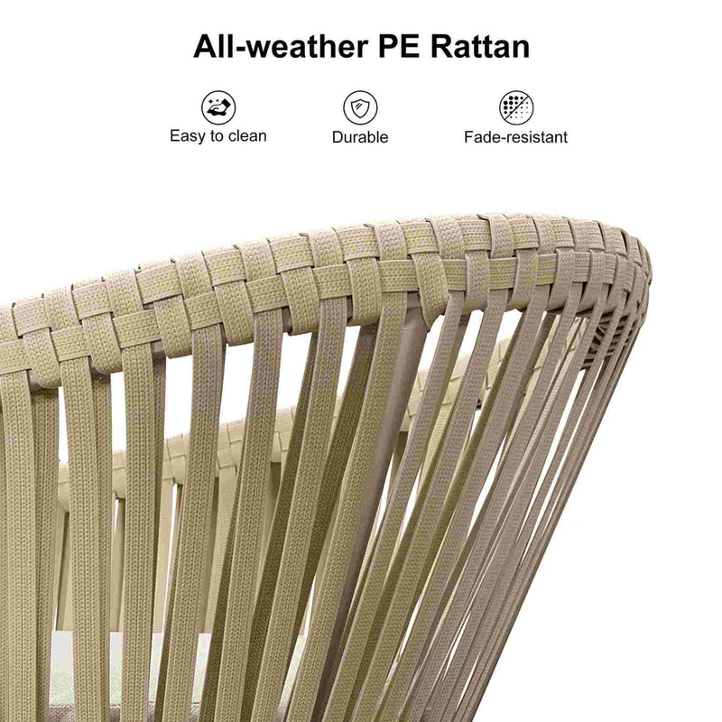 OPEN BOX I PURPLE LEAF Outdoor Dining Chair ×2 All-Weather PE Rattan with Aluminum Frame