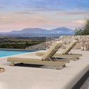 PURPLE LEAF Outdoor Daybed for Patio,  Poolside Chaise Lounge Bed with Cushion, Olefin Blend Fabric, Aluminum Frame Sunbed with Side Table for Deck and Backyard