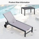 PURPLE LEAF Outdoor Chaise Lounge with Wheels Patio Lounge Chair Recliner