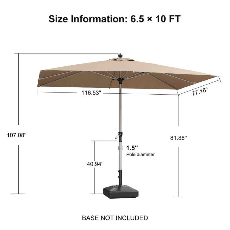 PURPLE LEAF Deluxe Aluminum Market Umbrella, Outdoor Table Umbrella for Patio, Porch