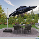 PURPLE LEAF Round Cantilever Patio Umbrella Heavy Duty Umbrella for Porch Garden Pool