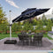 PURPLE LEAF Round Cantilever Patio Umbrella Heavy Duty Umbrella for Porch Garden Pool