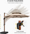 PURPLE LEAF Double Top 10 / 11 / 12 / 13 ft Round Aluminum Patio Umbrella in Wood Color