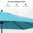 PURPLE LEAF Aluminum Outdoor Market Umbrella Patio Table Umbrella
