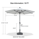 PURPLE LEAF Crank and Tilt Table Umbrella Outdoor Patio Market Umbrella with Visible Hand Crank System
