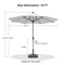 PURPLE LEAF Crank and Tilt Table Umbrella Outdoor Patio Market Umbrella with Visible Hand Crank System