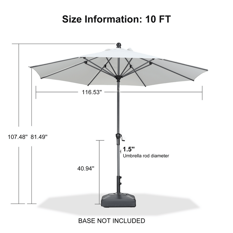 PURPLE LEAF Crank and Tilt Table Umbrella Outdoor Patio Market Umbrella with Visible Hand Crank System