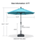 PURPLE LEAF Crank and Tilt Table Umbrella Outdoor Patio Market Umbrella with Visible Hand Crank System