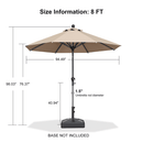 Clearance - PURPLE LEAF OPEN BOX Crank and Tilt Outdoor Patio Market Umbrella with Visible Hand Crank System