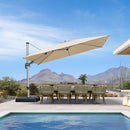 PURPLE LEAF Deluxe Left-Right Tilting Patio Umbrella Outdoor Swivel Cantilever Umbrellas