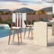 PURPLE LEAF Counter Height Bar Stool Set of 2 Outdoor Stool Chair with Footrest Patio Bar Height Stools Rattan Barstools for Outdoor or Indoor