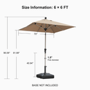 PURPLE LEAF Deluxe Aluminum Market Umbrella, Outdoor Table Umbrella for Patio, Porch