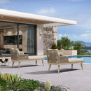 PURPLE LEAF Patio Chaise Lounge Chair, Aluminum Pool Lounge Chairs for Outdoor with 2 Cushions for Deck, Pool, Lawn, Garden, Courtyard, Porch, Teak