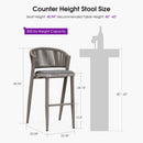 PURPLE LEAF Outdoor Bar Stools with Back, Iron Rattan Patio Bar Chairs with embedded Cushion, Garden Outside Bar Stools