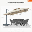 Clearance - PURPLE LEAF OPEN BOX SUNBRELLA Cantilever Umbrella Grey Aluminum Patio Umbrella