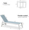PURPLE LEAF Outdoor Chaise Lounge Chairs Set of 2 White Aluminum Lounge Chair Five-Position Adjustable Chaise with Wheels and Table for Pool Deck Patio