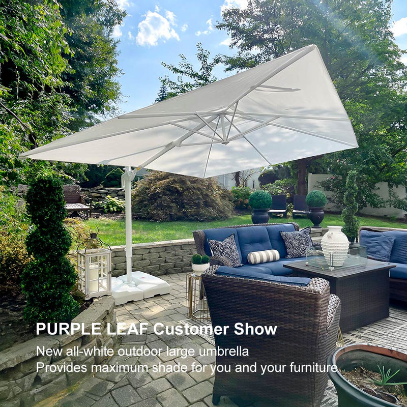 Clearance - PURPLE LEAF OPEN BOX White Outdoor Economical Patio Umbrellas