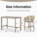 PURPLE LEAF Counter Stools, Bar Stools Set of 2 Rattan Bar Stools Wicker Bar Chairs Woven Aluminum Barstools with Back and Cushions