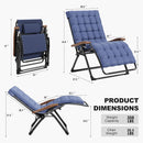 PURPLE LEAF Outdoor Reclining Chair Patio Zero Gravity Chaise Lounge Folding Chair with Removable Cushion Adjustable Headrest for Lawn Camping Beach Pool