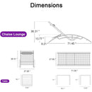 PURPLE LEAF Outdoor Chaise Lounge Chair  Patio Pool Lounger Bronze Aluminum Chairs with Side Table Adjustable Tanning Recliner for Outside Backyard Yard Deck Balcony Beach