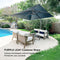 PURPLE LEAF Deluxe Aluminum Outdoor Patio Umbrella Square Cantilever Umbrellas