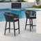 Purple Leaf Counter Bar Stools Chair Set of 2, Modern Aluminum Wicker Bar Chair Indoor and Outdoor