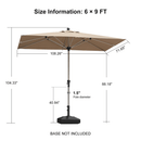 PURPLE LEAF Deluxe Aluminum Market Umbrella, Outdoor Table Umbrella for Patio, Porch