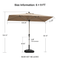 PURPLE LEAF Deluxe Aluminum Market Umbrella, Outdoor Table Umbrella for Patio, Porch