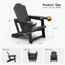 PURPLE LEAF Adirondack Chair Set of HDPE All-Weather Outdoor Fire Pit Chair with 24.6" Oversized Seat Wood-Textured Patio Adirondack Chair with Dual Cup Holders for Garden Deck Backyard