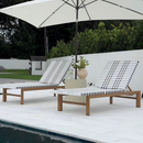 PURPLE LEAF Outdoor Teak Chaise Lounge Chair, Wood Grain Aluminum Outdoor Pool Lounge Chairs with Adjustable Backrest, Breathable Recliner for Patio, Poolside, Garden
