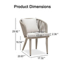 PURPLE LEAF 2 Pieces Patio Dining Chair Set All-Weather Wicker Dining Chair Aluminum Bistro Set with Cushions and Pillows for Garden Deck Kitchen