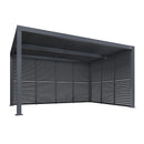 PURPLE LEAF Athena Louvered Pergola Grey Outdoor Aluminum Pergola with Shutter Wall Adjustable Gazebo Rainproof for Patio Deck Garden