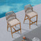 OPEN BOX I PURPLE LEAF 2 Set Outdoor Bar Stool Chair Set, Modern Counter Height Bar Stool, Cushion Included