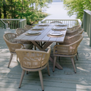PURPLE LEAF 10/8/6 Pieces Outdoor Dining Set with Patio Aluminium Dining Table Rattan Chairs for Kitchen Champagne