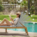 PURPLE LEAF Pool Oversized Lounge Chairs Rattan Aluminium Patio Chaise Lounge Outdoor Adjustable Recliner Finish Loungers Woven PE Sun Chairs for Poolside Deck Beach