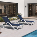 PURPLE LEAF Patio Chaise Lounge Plastic Pool Outdoor Lounge Chair with Aluminum Frame Stackable Patio Tanning Chairs for Poolside Sunbathing Beach Deck Yard