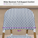 PURPLE LEAF Outdoor Bar Height Stools Set of 2 French Country Patio Rattan Bar Stool Chairs Outdoor Armless Barstools for Porch Garden Indoor Kitchen