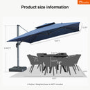 Clearance - PURPLE LEAF OPEN BOX SUNBRELLA Cantilever Umbrella Grey Aluminum Patio Umbrella