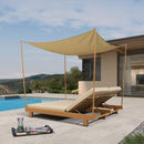 PURPLE LEAF Outdoor Daybed for Patio,  Poolside Chaise Lounge Bed with Cushion, Olefin Blend Fabric, Aluminum Frame Sunbed with Side Table for Deck and Backyard