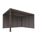 PURPLE LEAF Louvered Pergola Bronze Outdoor Aluminum Pergola with Shutter Wall Adjustable Gazebo Rainproof for Patio Deck Garden